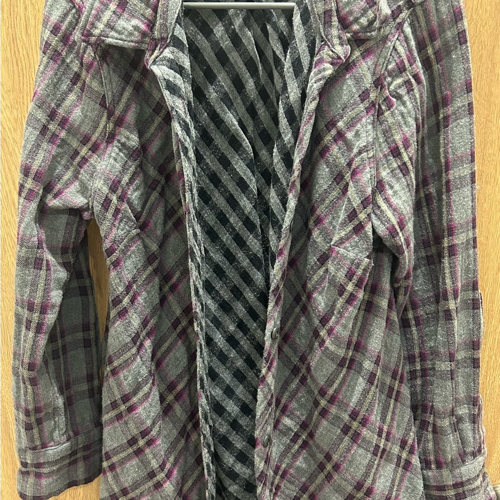 Highland Plaid Shacket - Gray and Purple
